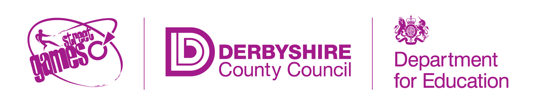 StreetGames UK, Derbyshire County Council and Department for Education logos