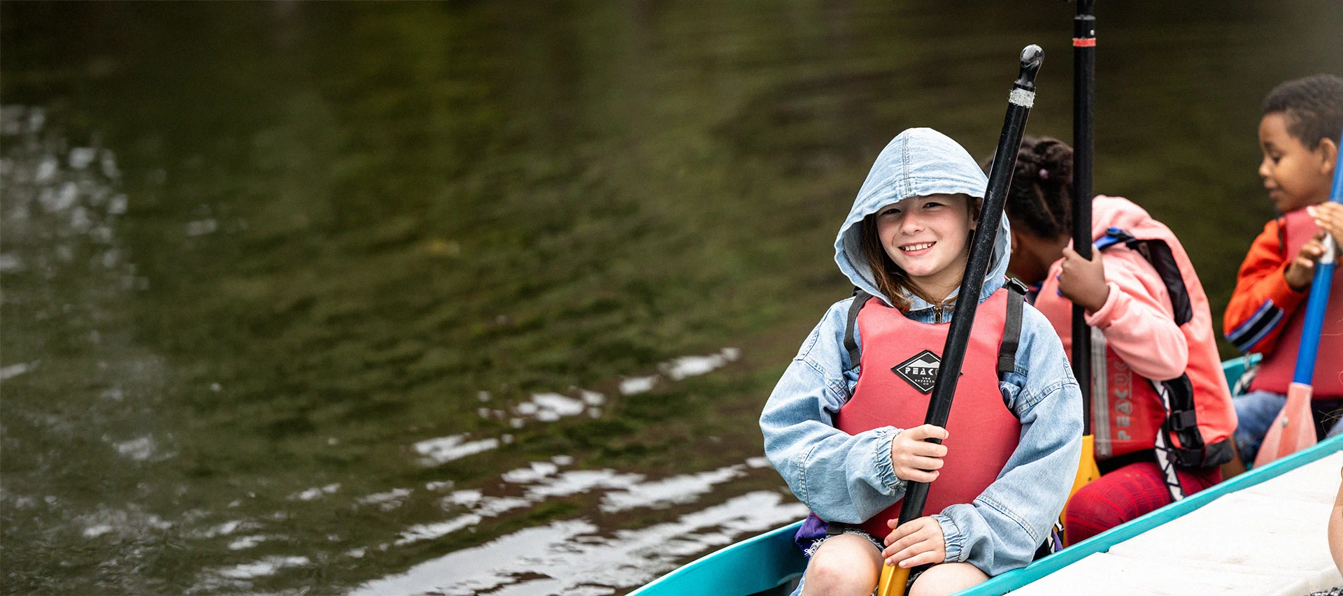 Children in canoe