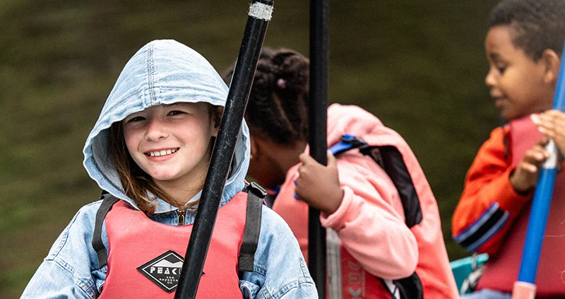 Children in canoe