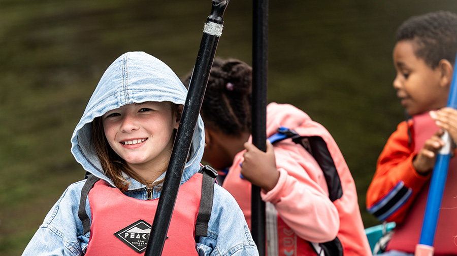 Children in canoe